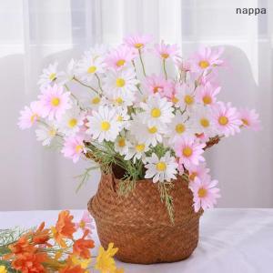 ✨[nappa] 52cm trắng daisy hoa nhân tạo 5 đầu lụa trắng hoa cúc hoa giả bó hoa Tự làm nhà vườn bên trang trí đám cưới