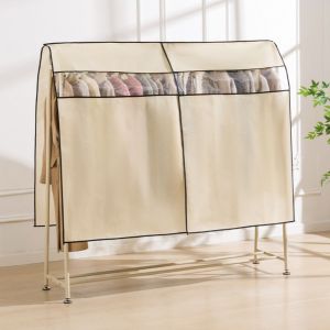 MAELIN Non-woven Clothes Dust Cover Waterproof Thickened Floor-standing Coat Hanger Cover Modern Dustproof Clothing Hanging Organizer for Bedroom