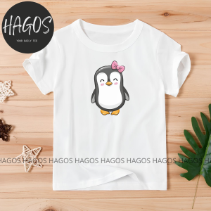 HAGOS ATASAN KAOS KIDS ANAK CEWEK PEREMPUAN COTTON KATUN LENGAN PENDEK DISTRO PENGUIN