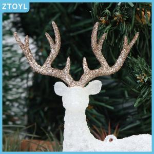 ZTOYL Crystal Deer Christmas Forest Elk White Flash Gold Dessert Table Decor for Home