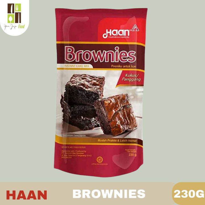 Haan Brownies Kukus / Panggang / Premiks Untuk Kue / Brownies Instan 230g