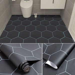 Floor Wallpaper Waterproof Toilet Thickened Non-slip Wear-resistant Tile Stickers Self-adhesive Floor Sticker