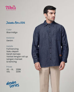 Koleksi Najmi/Nibras Jalanku Biru 006/ Kemeja Denim Dewasa Lengan Panjang Jalanku Biru 006 By Nibras