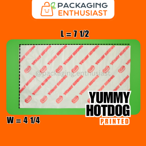 CONTINUOUS PRINT GREASEPROOF Burger Hotdog Sandwich Siopao Plastic Wrapper (100 PCS/PACK)
