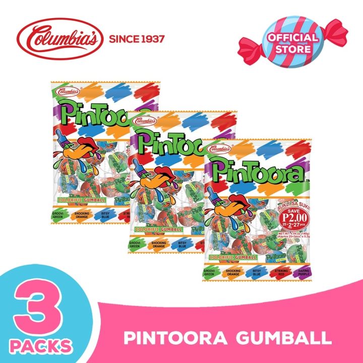 Columbia Candies: Pintoora Coloring Gum Balls Bundle of 3 | Lazada PH