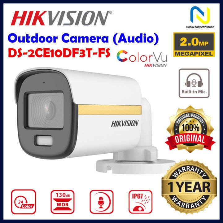 Hikvision Ds 2ce10df3t Fs 2mp 1080p 3 6mm 2 8mm Colorvu Audio Fixed