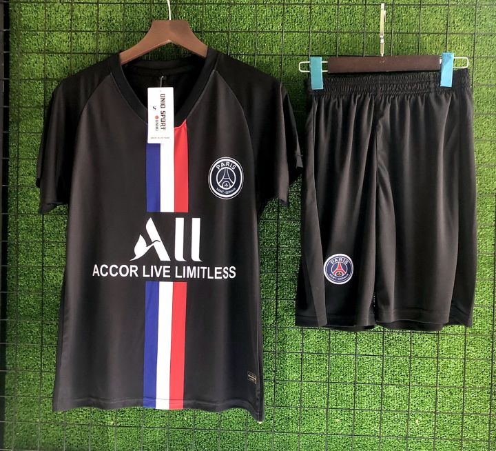 Bộ Quần Áo Bóng Đá Psg Đen - In Tên Số Áo Theo Yêu Cầu