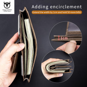 Ví Đựng Tiền Sáng Tạo BULLCAPTAIN Ví Da Nam RFID Chống Trộm