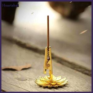 [Heartsbat] 1Pc Incense Stick Holder Mini Lotus Fragrance Clip Incense Cones Censer Teahouse Sandalwood Base Home Decor