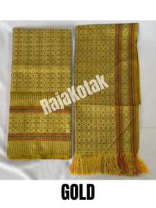 Set Sarung Songket Thailand Etnik dengan Selendang Warna-Warni