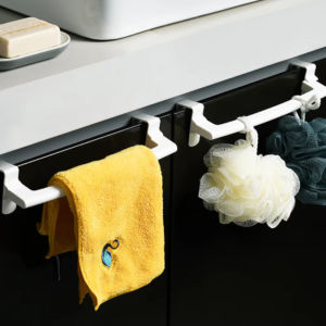 Kitchen Towel Bar Rack - Reusable Easy Installation - Perforation-Free Hanging - Bathroom Cabinet Towel Holder