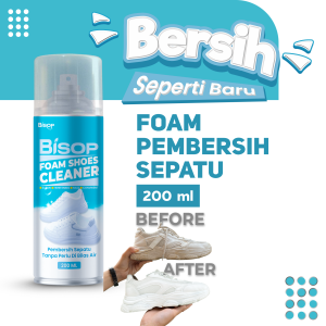 Bisop Pembersih Sepatu Tanpa Air Foam Shoe Instan Cleaner 200ML