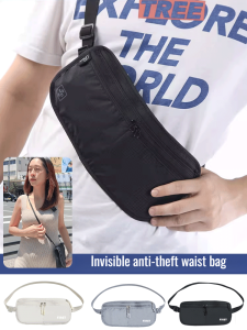 กระเป๋าคาดเอว หัวเข็มขัดปรับ กระเป๋าเป้ ป้องกันการโจรกรรม การพกพา ผ้าใบลําลอง ทนต่อการฉีกขาด