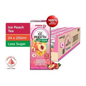 Pokka Ice Peach Tea (Less Sugar) (24 x 250ML) - Case