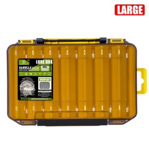 Fishing Tackle Lures Box 14 Compartments Fishing Accessories Lure Hook Storage Case Double Sided Fishing Tool Organizer Boxes