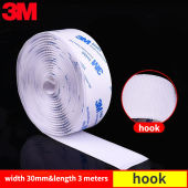 3M Velcro Strong Self-Adhesive Tape White Hook Loop Hair Double-Sided Adhesive Fixing Mop Curtain Sofa