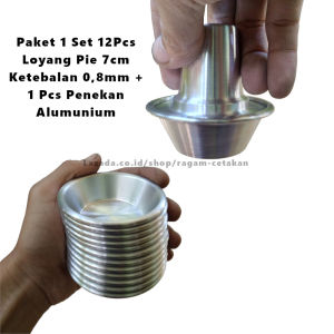 1 Lusin ( 12 Peaces ) Loyang Kue Premium | Cetakan Kue Egg Tart Pie SUS Premium Tebal 08mm Tersedia Penekan Alumunium