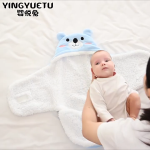 Cute Newborn Envelope Blanket Soft Hooded Wrapping Towel Warm Baby Wrap Cloth Newborns Breathable Quilts Soft Blanket