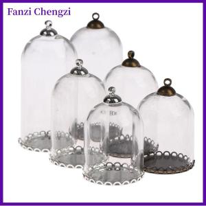 Fanzi Lọ trưng bày thủy tinh Nhà Búp Bê Có Nắp hạt đế lọ thủy tinh chai thủy tinh Mặt dây chuyền