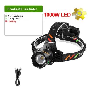 970000000LM Ultra Powerful LED Headlamp Super Bright Rechargeable Led Headlight Long Range 5800m Fishing Head Lantern Headlamp