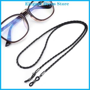 [K&P Elegant]👗👗 Dày xoắn kính mát da dây chuỗi Kính bện kính dây buộc dây đeo thể thao ngoài trời không trượt kính phụ kiện