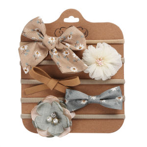 BOBOHO - SET BANDANA BAYI PREMIUM / HEADBAND ANAK KAIN MOTIF 1 SET 5 PCS