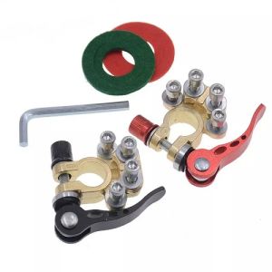 Bộ 2 Kẹp Cọc Acquy Nối Pin Xe Hơi Chốt Tháo Lắp Nhanh Dẫn Điện Cao Dòng Điện Ổn Định Đi Kèm Cờ Lê Lục Giác 6mm