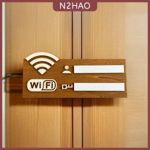 N2HAO 1PC mộc mạc bằng gỗ mật khẩu đăng nhập cổ điển treo tường không dây mạng chỉ số mảng bám đa mục đích trang trí nội thất phụ kiện