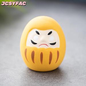 JCSYFAC Nhật Bản gốm Daruma tượng Daruma Tumbler thủ công may mắn may mắn trang trí cảnh quan Daruma búp bê phong thủy trang trí nội thất Quà Tặng