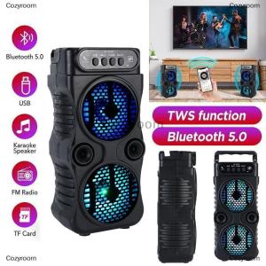 [COD] Cozyroom Outdoor Portable Wireless Speaker Dual 3 Inches Music Stereo Subwoofer Bass USB Power Supply For Dancing Party Family Karaoke