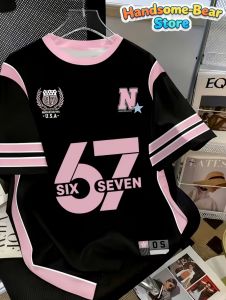 [Local Stock] VCC 67 Meme T-Shirt for Kids Funny Digital 3D Print Number 67 Football Jersey T Shirt Loose Jersey Style Fashion Childrens Clothing