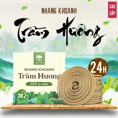Nhang Khoanh Trầm Hương 24 Giờ Cao Cấp - Mộc Lâm - 10 Khoanh - Nhang Vòng Trầm Hương Tự Nhiên
