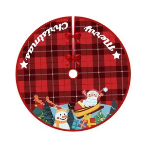 90CM Christmas Tree Skirt Carpet Floor Mat Outdoor Blanket Xmas Floor Mat Cover Home Party New Year Decoration