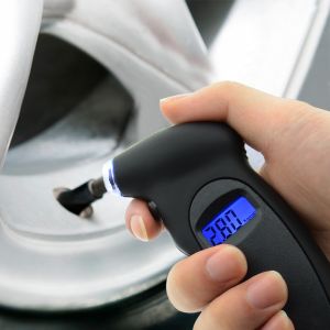 Digital Tire Gauge Checker LCD Display Air Pressure Car Van Motorcycle Bicycle ( BLACK COLOUR ONLY )