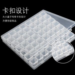 56 Grid Storage Tool Diy Removable Clear Plastic Organizer Nail Art Rhinestone 56 Diamonds Jewelry Grid Earrings Bead Necklace Storage Box Display Stand