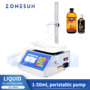 ZONESUN 0-50ml Small Automatic CNC Liquid Filling Machine Perfume Weighing Filling Machine Liquid Solution Filler ZS-M90