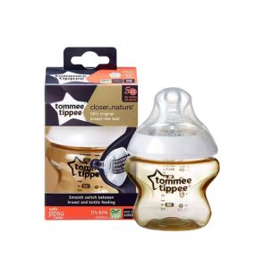 TOMMEE TIPPEE gần gũi hơn với tự nhiên ban đầu của Anh vú giống như núm vú bình cho ăn em bé cổ rộng PPSU chai 2x260ml (Sản xuất tại Hàn Quốc)