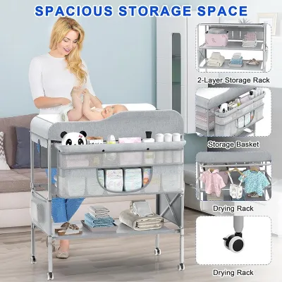 Baby Diapers Changing Table Foldable Newborn Multifunctional 0-3 Years Old Care Diaper Nursing Table
