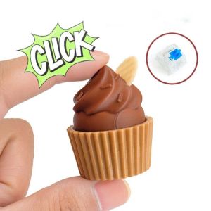 Simulation Foods Clicker Keychain 3D Printed Food Funny Finger Button Pendant Funny Fidget Coffee Calming Keychain Children Adults