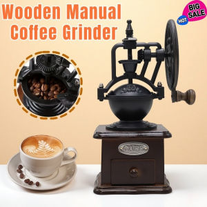 Wooden Manual Coffee Grinder Use Vintage Wooden Coffee Decor Retro Hand Coffee Maker