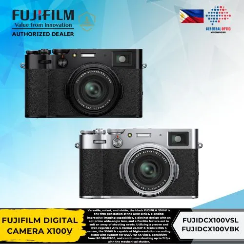 FUJIFILM DIGITAL CAMERA X100V BLACK/SILVER / 425-Point Hybrid AF 