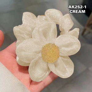 Ikat Rambut Scrunchie Korea Perempuan Dewasa Model Bunga Daisy Aksesoris Style Wanita Korea AK252
