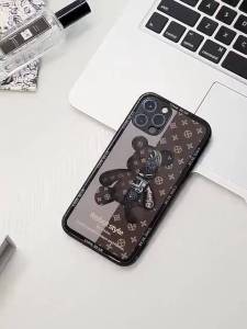 เคส OPPO A60 เคส OPPO A74 4G เคส กรัมกรณีหรูหราแก้วเหลวกันกระแทกกรณีหมีและวางหลักฐานกรณีโทรศัพท์2021ถนนแฟชั่นหมี