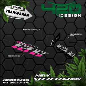 Stiker Striping Transparan Vario 125 New Tahun 2023 Motif Vietnam Terbaru - Kode VNS125-UV - 420 Design