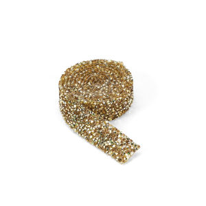 แถบเทปพลอยเทียม1.0-3.0มม. 1หลาริบบิ้นพลอยเทียมตกแต่งคริสตัลเพชรเทียมสำหรับ DIY เสื้อผ้ารองเท้าหมวก