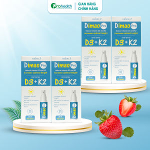 Combo 4 Hộp Dimao Pro Oral Spray D3K2 Dạng Xịt - Hỗ Trợ Tăng Chiều Cao Tăng Cường Hấp Thu Canxi Cho Bé 25ml