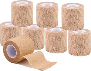 15 Pack Self Adhesive Bandage Wrap 2 Inch x 5 Yards Non-Woven BandageVet Wrap Breathable Elastic Self-Adherent Cohesive Wrap for Stretch Athletic Sports Wrist Ankle (Mix)