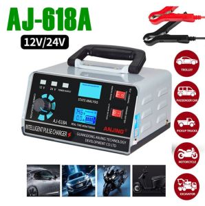 AJ-618A 400W Car Battery Charger 12V/24V Smart Pulse Repair Fast Charging Automatic Adjustment For Car Truck