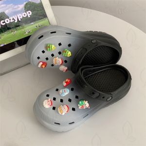 SHO-SUN-8694-2T🎅🪅รองเท้าหัวโต สีทูโทนน่ารัก ตัวติดคริสมาส รองเท้าสไตล์เกาหลี พื้นนิ่มใส่สบายมาก ใส่สบายมาก🪅🎅