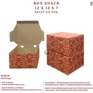 Box Snack 12x12x7 Snack Box 12x12 Non Laminasi (B43K135)